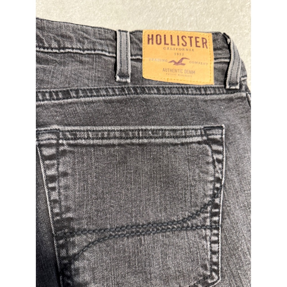 Hollister The Skinny Jeans Mens 36x32 Black Paint Splatter Authentic Denim - Picture 5 of 8